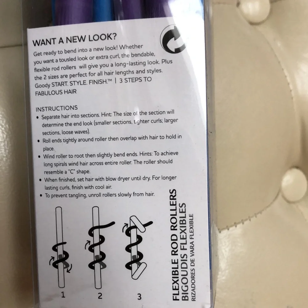 Goody Flexible Rod rollers, excellent condition. Spiral it out